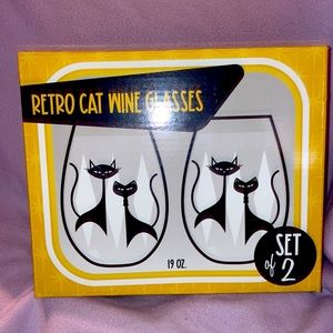 Retro Wine Glasses (catladybox).  Still in box never used!